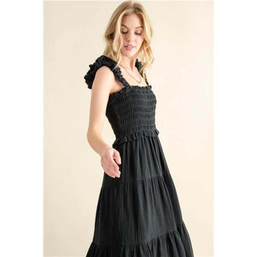NWT "And The Why" Smocked Ruffled Tiered Dress, Cotton, Flirty Summer Dress - Picture 5 of 5